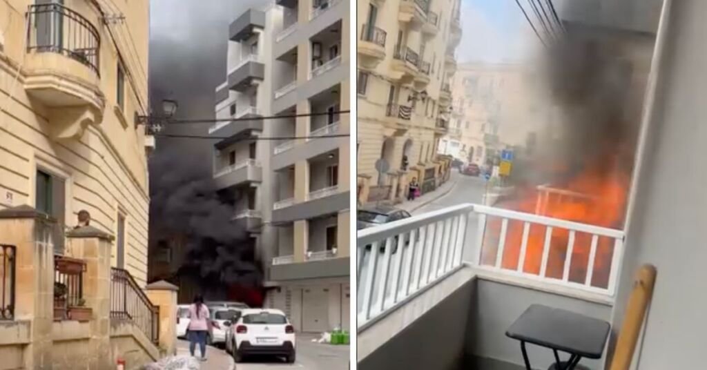 Msida'da Minibüs Patlaması Sonrası Daire İçinden Çekilen Yangın Görüntüleri Ortaya Çıktı