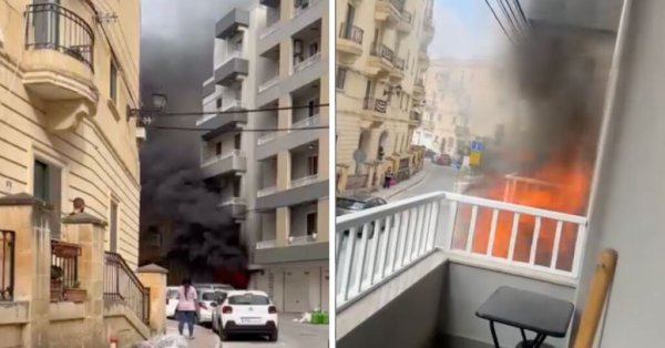 Msida'da Minibüs Patlaması Sonrası Daire İçinden Çekilen Yangın Görüntüleri Ortaya Çıktı