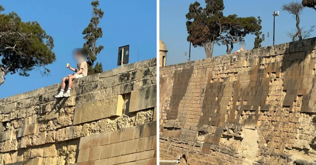 Valletta Surlarının Kenarına Oturan Genç Endişe Yarattı
