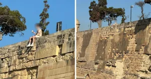 Valletta Surlarının Kenarına Oturan Genç Endişe Yarattı