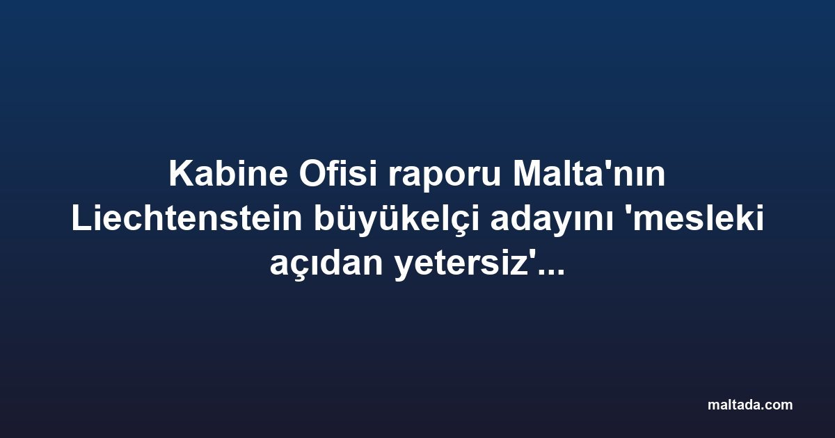 Kabine Ofisi raporu Malta'nın Liechtenstein büyükelçi adayını 'mesleki açıdan yetersiz' olarak nitelendirdi