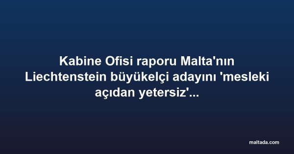Kabine Ofisi raporu Malta'nın Liechtenstein büyükelçi adayını 'mesleki açıdan yetersiz' olarak nitelendirdi