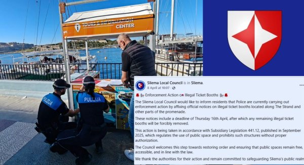 Sliema Sahil Yolundaki Kaçak Bilet Kulübeleri Kaldırılamıyor: Yaptırımlar Yine Sonuçsuz Kaldı