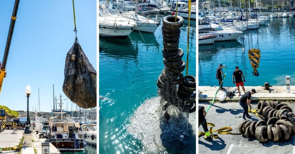 Żibel, Ta' Xbiex Marinası'ndan 2,7 Ton Deniz Atığı Çıkardı