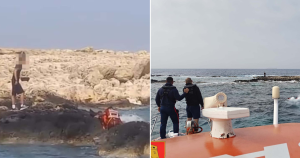 Malta Silahlı Kuvvetleri Fra Ben Açıklarında Denizde Mahsur Kalan Adamı Kurtardı