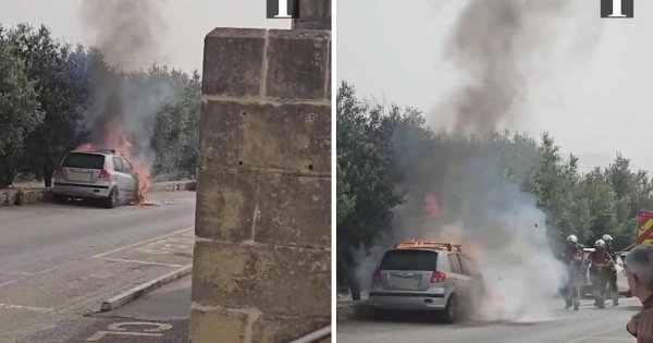 Üniversite Çevre Yolunda Park Halindeki Araç Alev Aldı