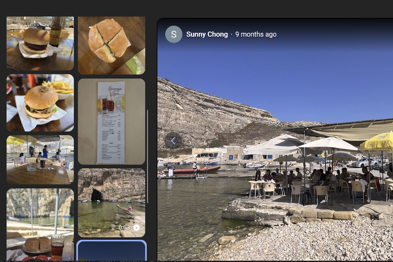 Kayıkhanenin restoran olarak yasadışı kullanımını ve dışarıdaki beton platformun masa ve sandalyelerle kaplanmış halini gösteren ekran görüntüleri.