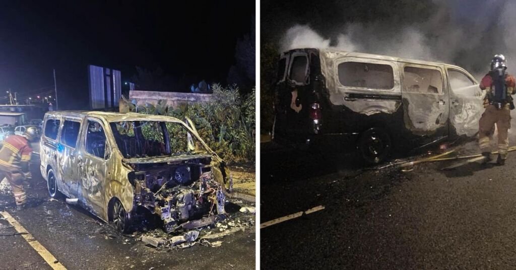 Mellieħa'da Araç Yangını Sivil Koruma Tarafından Söndürüldü