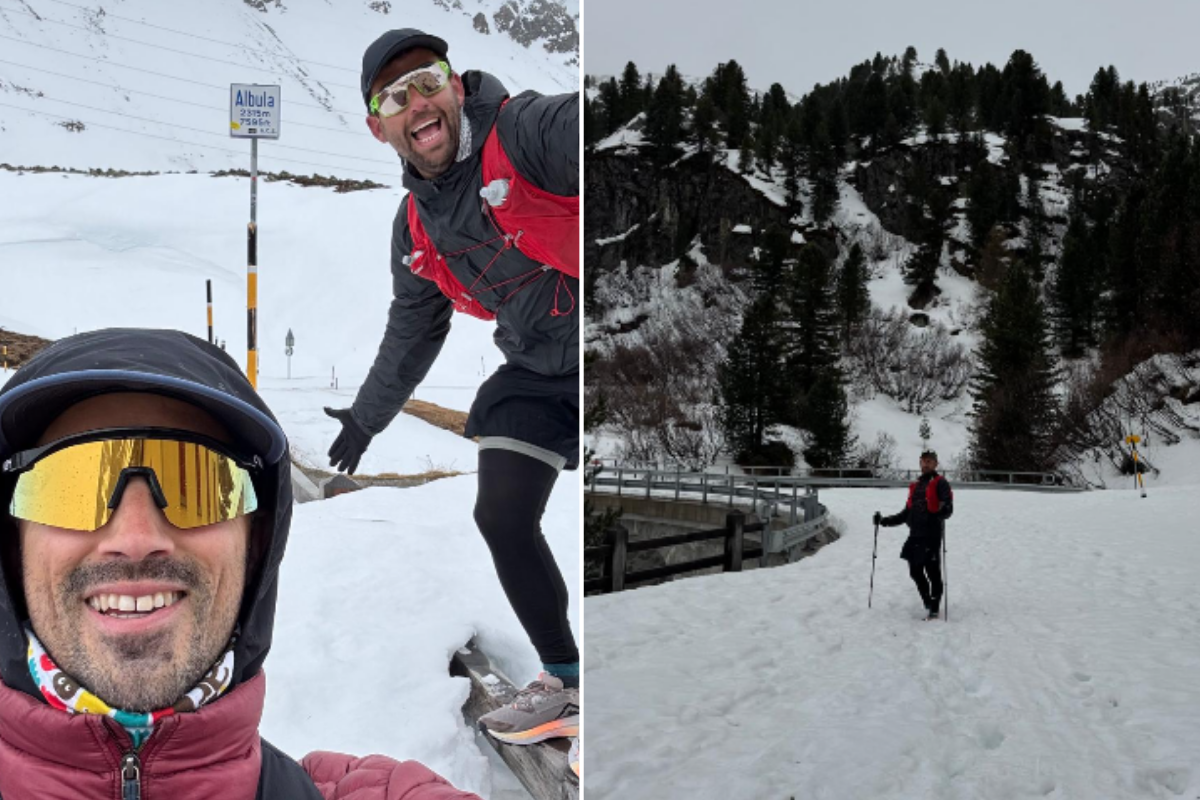 Zach Vella experienced snow during his 51-day challenge in the Swiss Alps. Photo: HomeBound