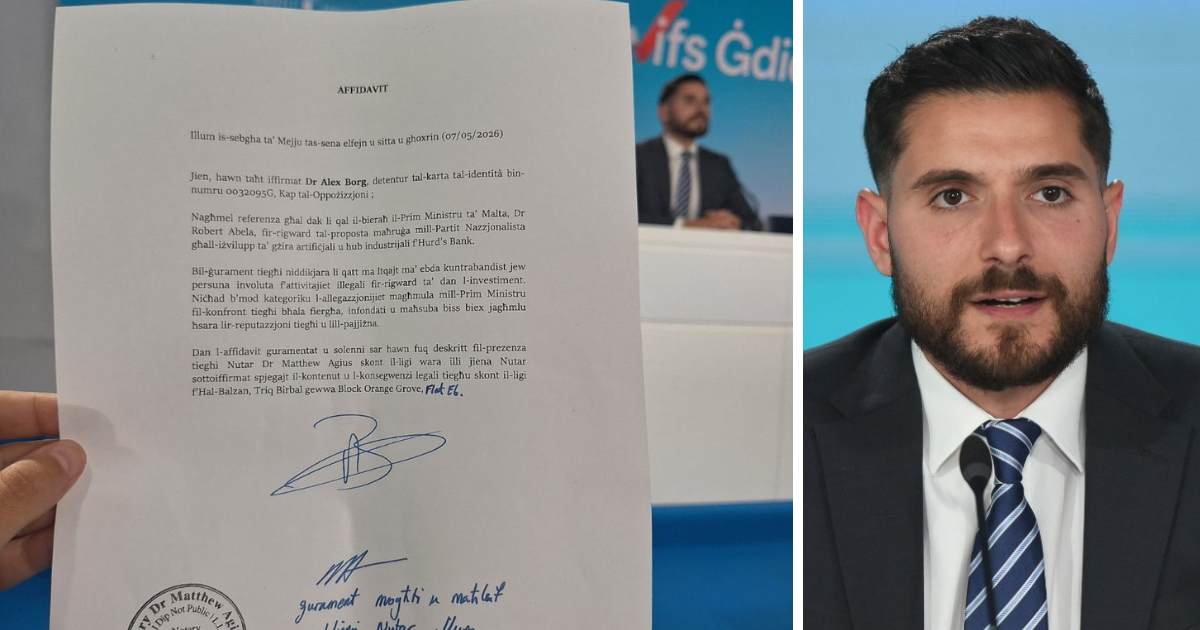 Alex Borg, PN'in yakıt projesiyle bağlantılı kaçakçıyla tanışmadığına dair yemin etti