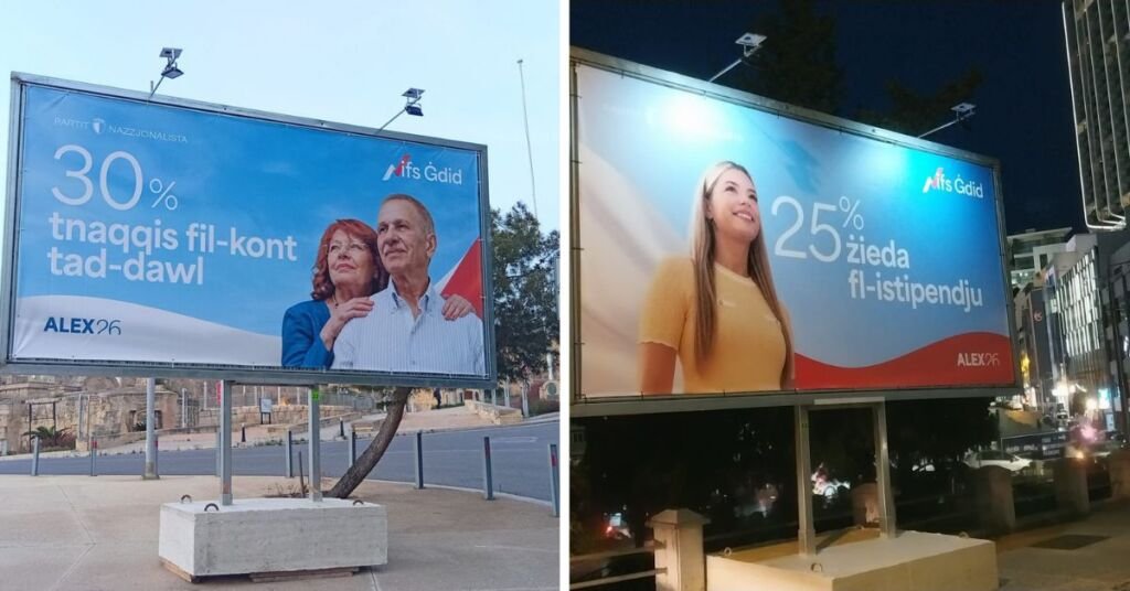 Milliyetçi Parti'nin Yeni Billboard'ları Öğrenci Bursu ve Elektrik İndirimi Vaatlerini Öne Çıkarıyor