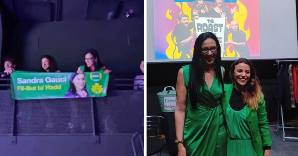 Sandra Gauci, Seçim Parodisi Sahnesinde Kendi Taklitçisiyle Buluştu