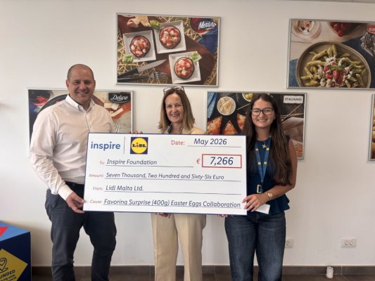 Lidl Malta, Inspire Foundation İçin 7.000 Euro'yu Aşan Bağış Topladı