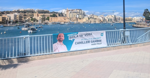 Momentum adayının Marsascala'daki kampanya afişleri çalındı