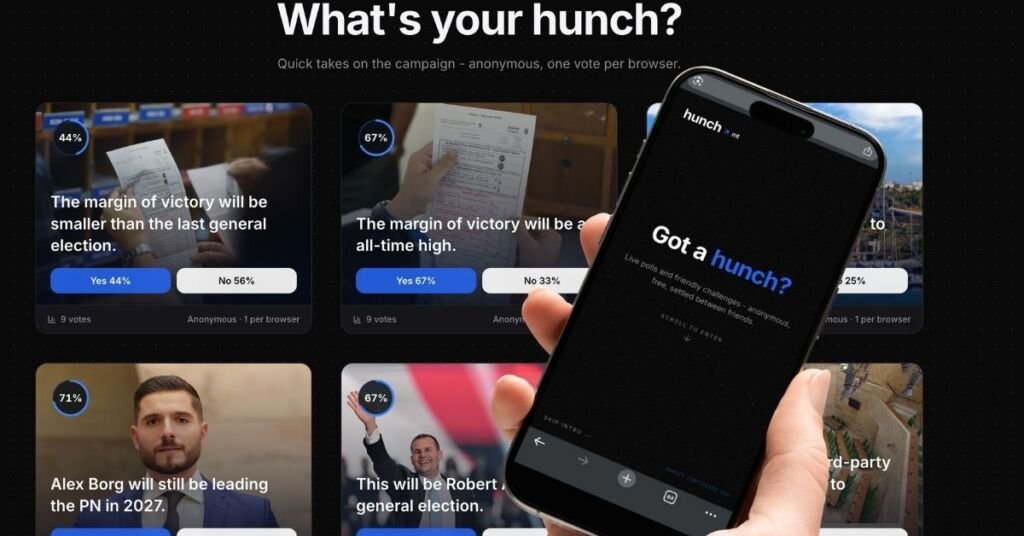Malta'ya Tahmin Platformu Geldi: Hunch.mt Anketler, Tahminler ve 1v1 Düellolar Sunuyor