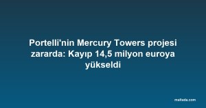 Portelli'nin Mercury Towers projesi zararda: Kayıp 14,5 milyon euroya yükseldi