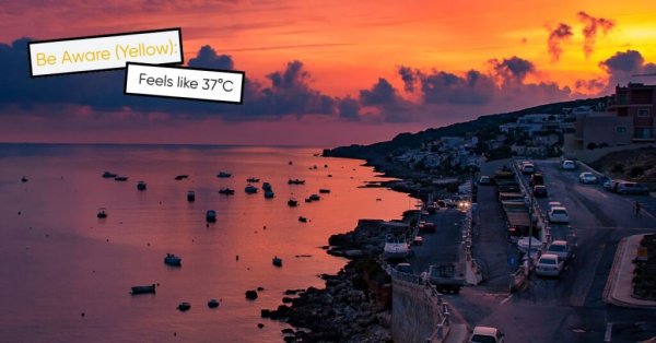 Malta'da Çarşamba Günü Hava 37°C Hissettirecek, Ardından Serinleme Geliyor