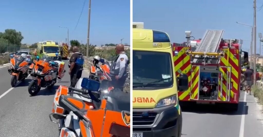 Ta' Qali'de Kafa Kafaya Çarpışma: Acil Servisler Olay Yerinde