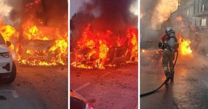 Żebbuġ'da İki Araç Alev Aldı