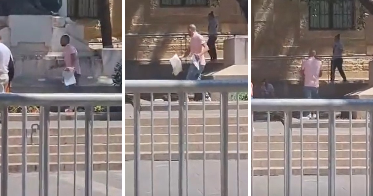 Daphne anıtındaki fotoğrafları güpegündüz söken adam kameralara yakalandı