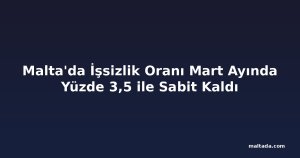 Malta'da İşsizlik Oranı Mart Ayında Yüzde 3,5 ile Sabit Kaldı