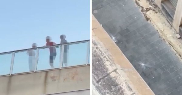 Tigné Point'te Çocuklar Çatıdan Yola Kaya Atarken Görüntülendi