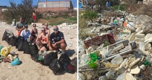 Malta'nın Güney Kıyısında 900'den Fazla Plastik Şişe Temizlendi