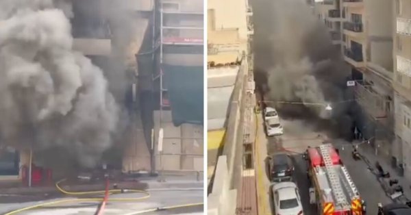 Gżira'da Nalbur Dükkanında Yangın: İtfaiye Ekipleri Alevlerle Mücadele Ediyor