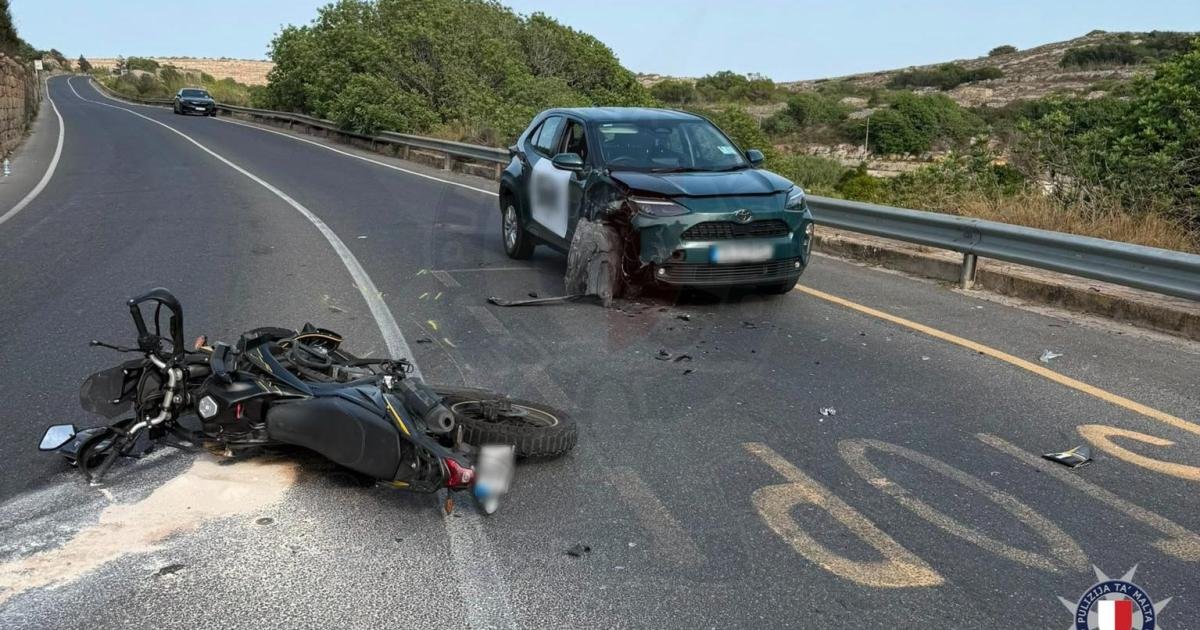 Mġarr'da motosiklet kazası: Bir kişi hastaneye kaldırıldı