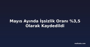 Mayıs Ayında İşsizlik Oranı %3,5 Olarak Kaydedildi