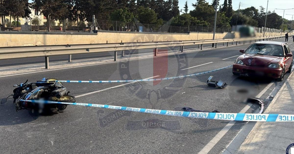 Paola'da Trafik Kazası: Motosiklet Sürücüsü Ağır Yaralandı