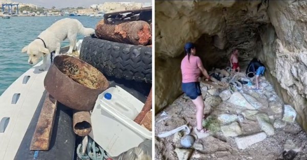 Fort Rinella Mağaraları ve Delimara Sahili'nden 600 Kiloya Yakın Atık Temizlendi