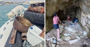 Fort Rinella Mağaraları ve Delimara Sahili'nden 600 Kiloya Yakın Atık Temizlendi