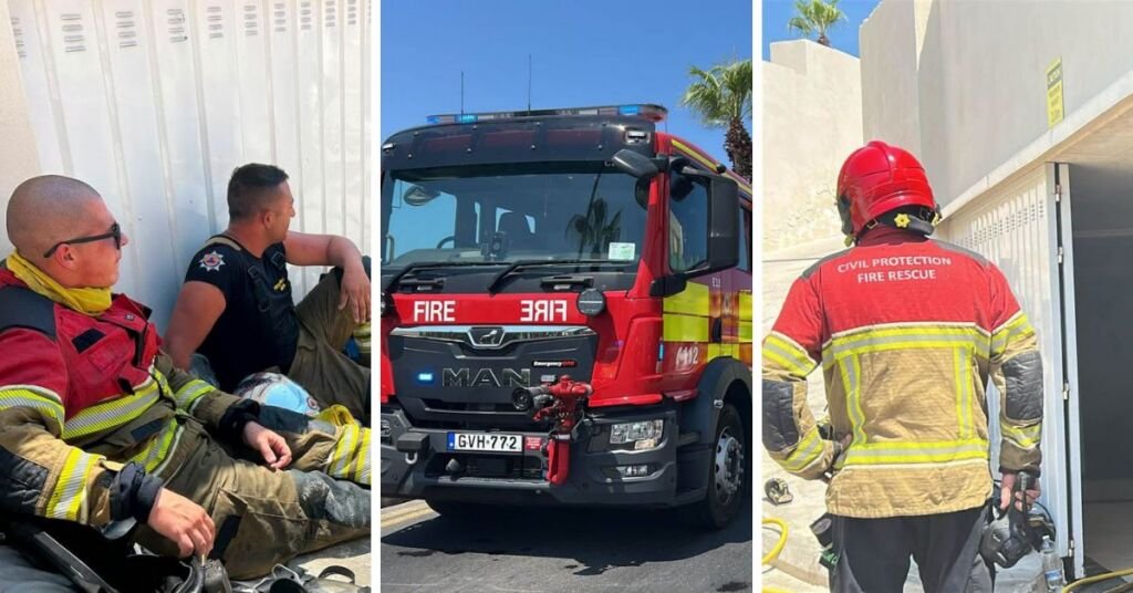 Buġibba Plaj Kulübünde Yangın: İki Kişi Duman Soluma Nedeniyle Tedavi Gördü