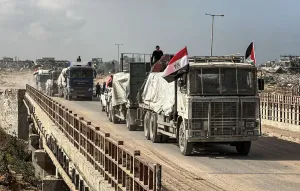 Mısır'dan Gazze'ye 261. İnsani Yardım Konvoyu Rafah Sınır Kapısından Giriyor