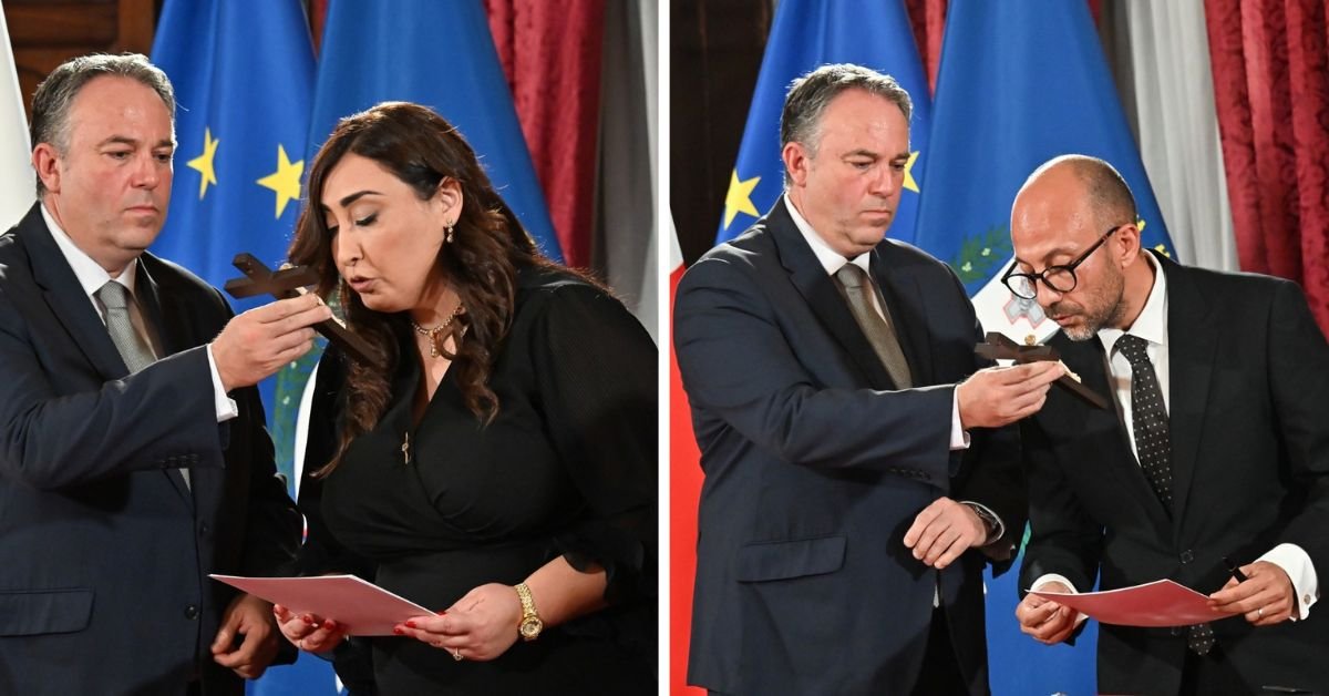 Leonard Caruana ve Elaine Rizzo Malta'nın Üst Mahkemeleri'nde hâkim olarak yemin etti