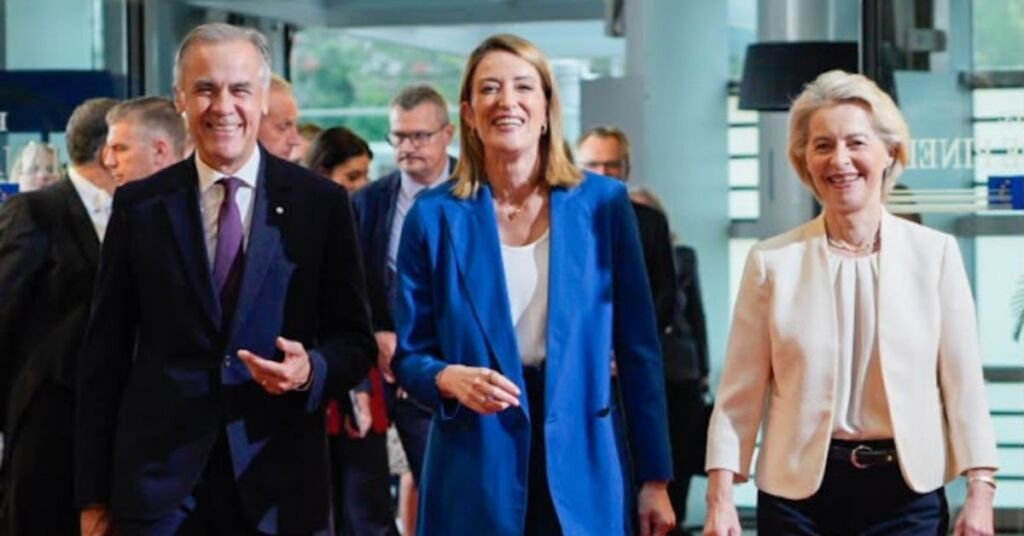 Roberta Metsola, Kanada başbakanı Mark Carney'i Strasbourg'da AB Devletler Birliği öncesi karşıladı