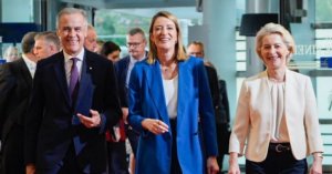 Roberta Metsola, Kanada başbakanı Mark Carney'i Strasbourg'da AB Devletler Birliği öncesi karşıladı