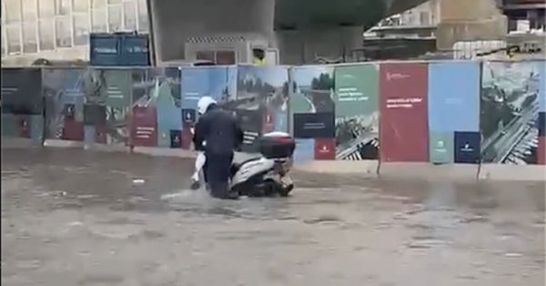 Malta'da bu sabah şiddetli yağış sonrası Msida Creek'te su baskını