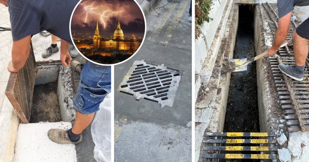 Malta'da aşırı yağışa hazırlık menfezler sürekli temizleniyor ve izleniyor Temizlik Dairesi güvence verdi