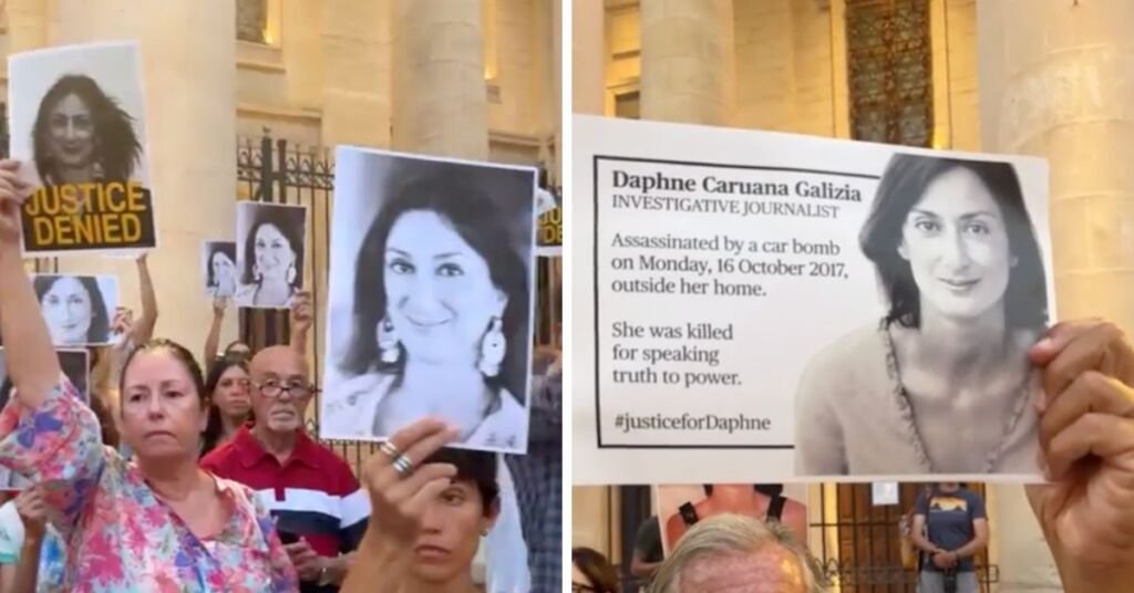 Valletta'daki Zafer Günü Töreninde Daphne Caruana Galizia İçin Sessiz Eylem