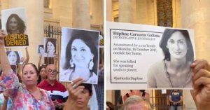 Valletta'daki Zafer Günü Töreninde Daphne Caruana Galizia İçin Sessiz Eylem