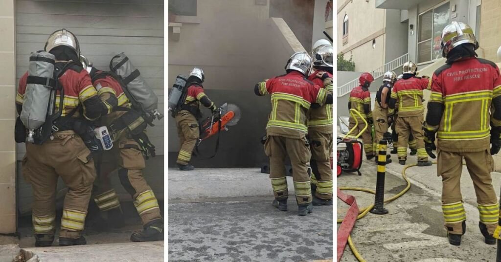Santa Venera'da yangın: itfaiye garaj kapısını keserek müdahale etti