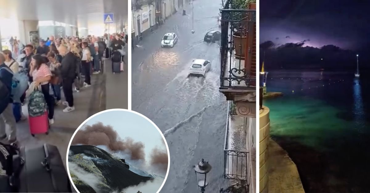 Catania Havalimanı kapandı: Malta'yı sıyıran şiddetli su bombası ve Etna külü Sicilya'yı çifte darbeyle vurdu