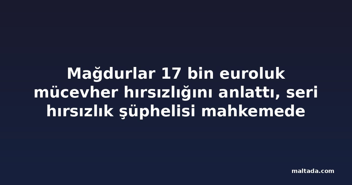 Mağdurlar 17 bin euroluk mücevher hırsızlığını anlattı, seri hırsızlık şüphelisi mahkemede