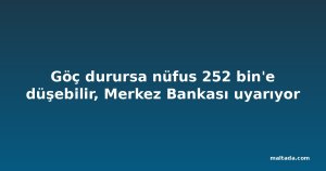 Göç durursa nüfus 252 bin'e düşebilir, Merkez Bankası uyarıyor