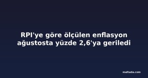 RPI'ye göre ölçülen enflasyon ağustosta yüzde 2,6'ya geriledi
