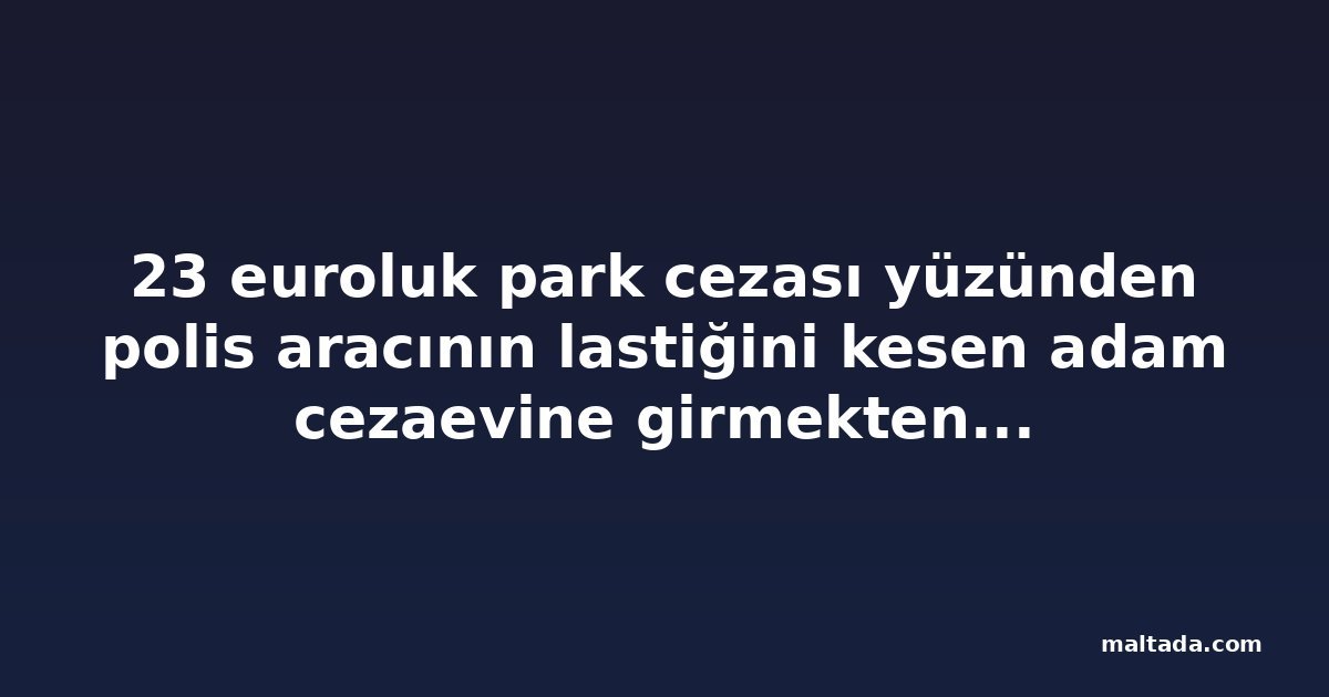 23 euroluk park cezası yüzünden polis aracının lastiğini kesen adam cezaevine girmekten kurtuldu