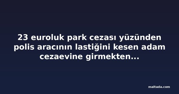 23 euroluk park cezası yüzünden polis aracının lastiğini kesen adam cezaevine girmekten kurtuldu