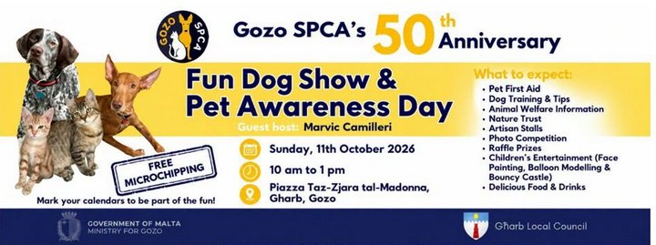 Gozo SPCA 50. yılını Pet Awareness Day ile kutluyor